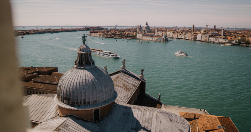 View over the city of Venice and canal