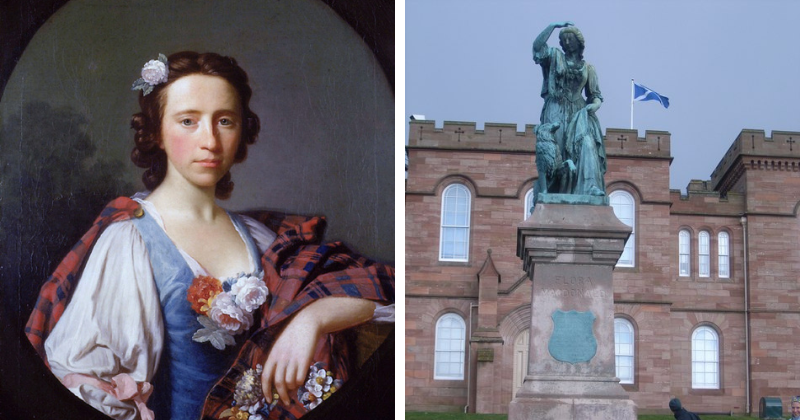 Painting and statue of Flora MacDonald