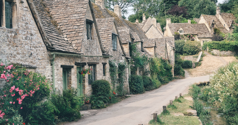 A row of stone houses