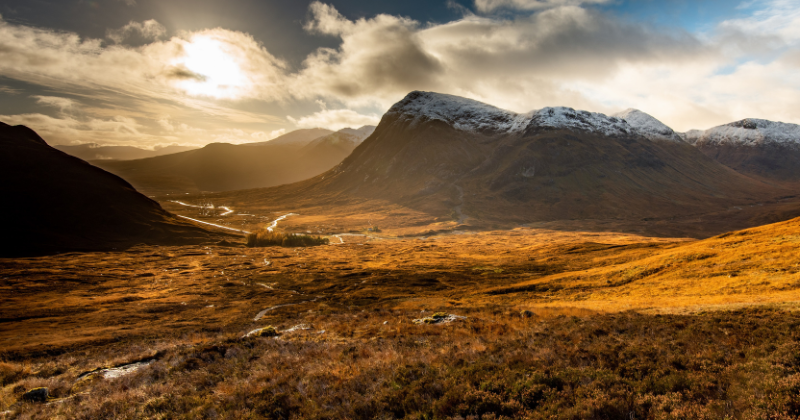 A valley in Scotland in autumn