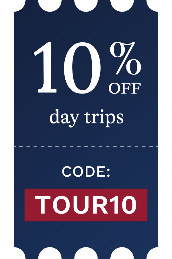 10% off one day tours with code TOUR10