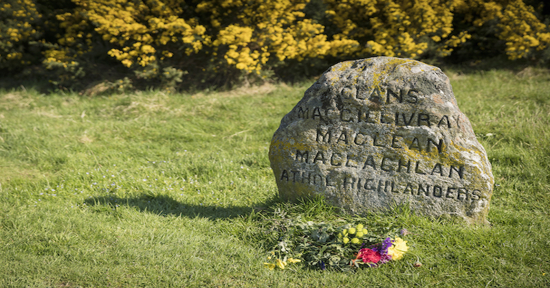 A stone memorial to members of some of the major Scottish clans which still exist to this day