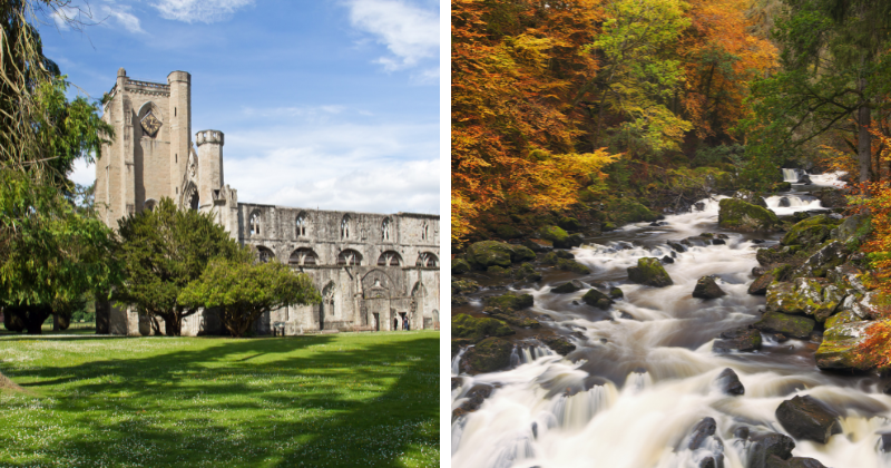 Dunkeld (left) and Hermitage (right)