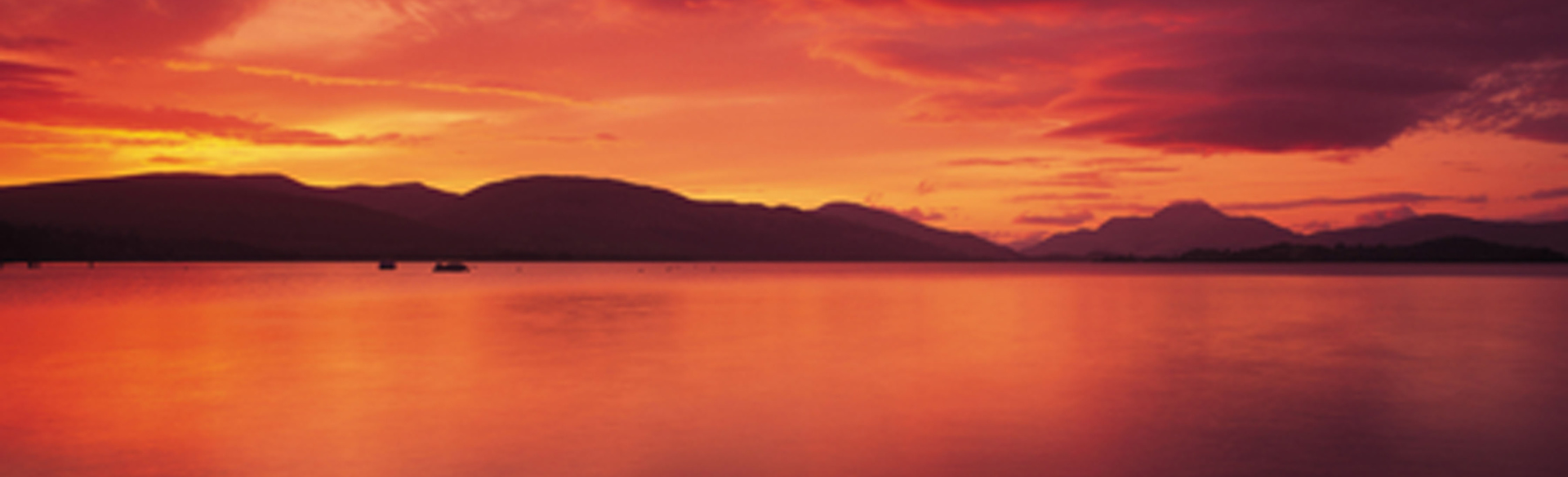 A loch at sunset