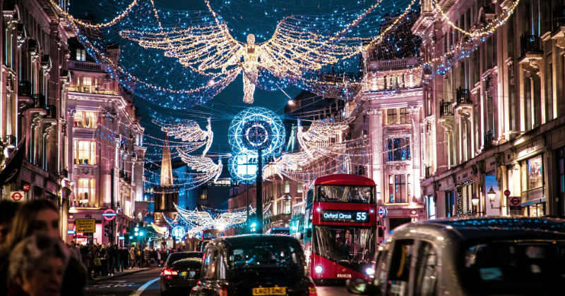 London street at Christmas