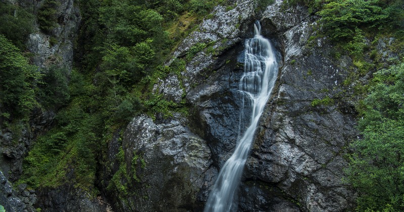 Waterfall running over rocks