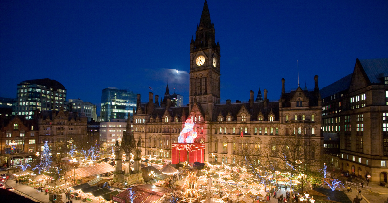 View over Manchester Christmas Markets