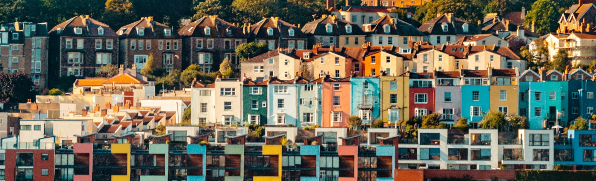 View over Bristol's colourful houses