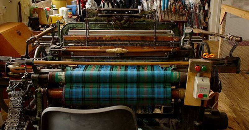 A tartan weaving machine which can help you make your own tartan