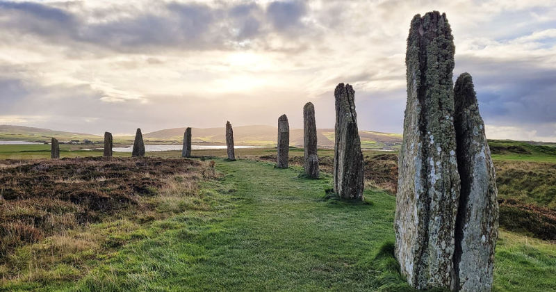 Standing stones in a field